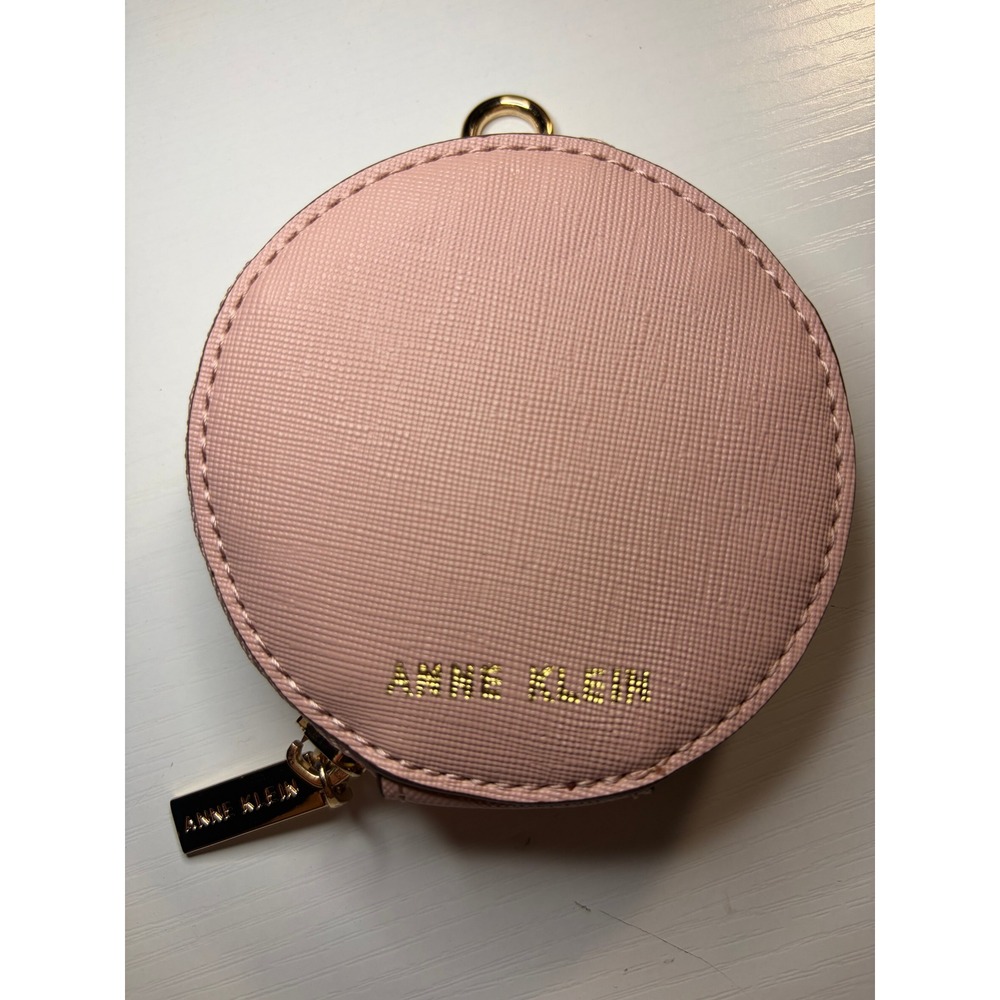 Anne Klein Pink Coin Purse Keychain Clip On Purse Charm Fob Gold Hardware